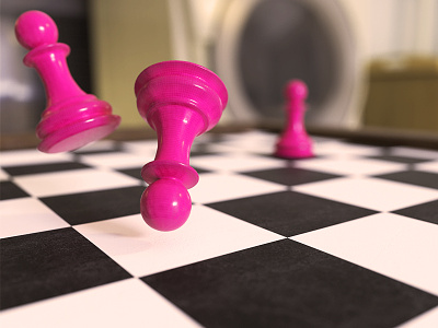 Pawn3d 3d board c4d chess game octane pawn render