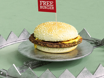 Free Burger 3d beartrap burger c4d cinema4d illustration octane octanerender render