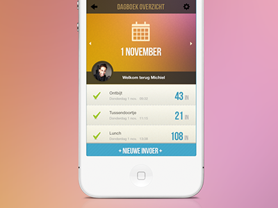 Food registration diary app application diary food iphone mobile