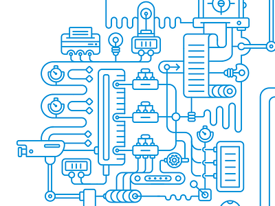 Machine room pattern circuit drawing electric illustration line machine room