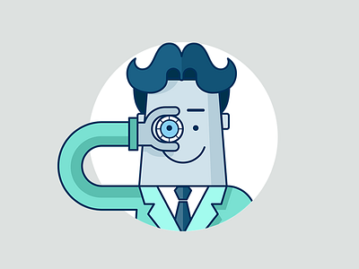 Improvement manager character color colours dude guy illustration looking searching web website