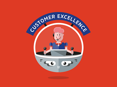 Customer Character for Brand Book blue character customer design illustration print red