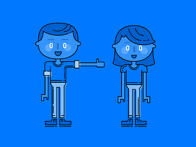 Character design for webproject character design drawing dude girl guy illustration line vector web woman