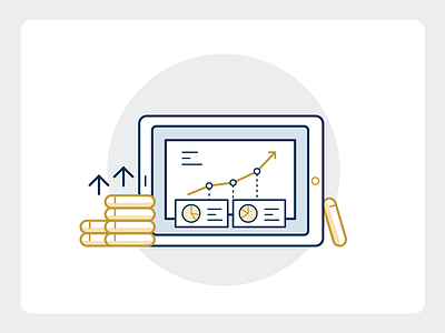 Financial dashboard icon bank banks coins dashboard financial graph growth icon line lines money profit