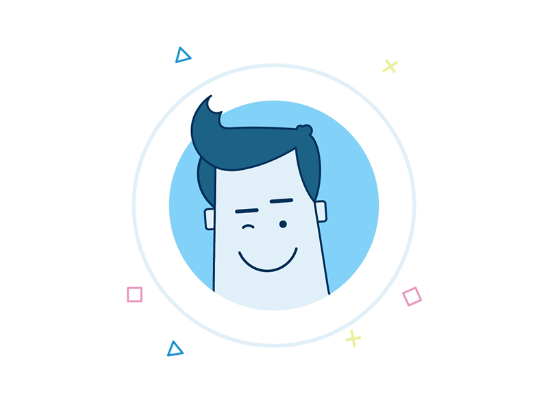 UX Success GIF animation application blink character gif illustration success ui ux