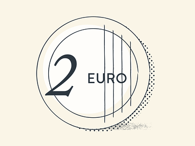 Euro coin coin euro illustration line lines money valuta