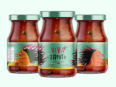 Hot Sauce | Zapata food hot illustraion label label packaging mexican packaging pepper restaurant sauce