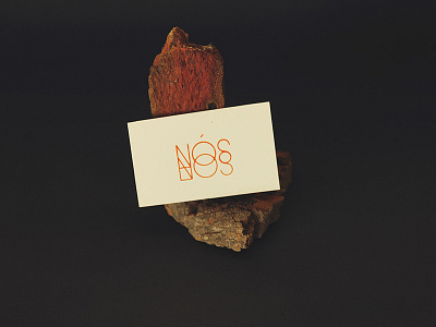 NÓS branding card cards logo orange wood