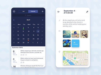 Calendar app app calendar design flat layouts ui ux