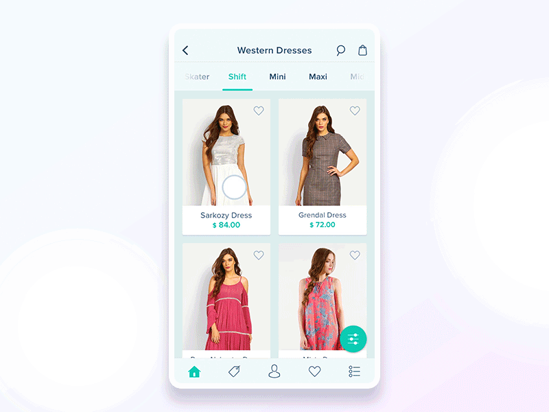 Detail page interaction app cart ecommerce fashion flat intraction.filter product shop ui ux