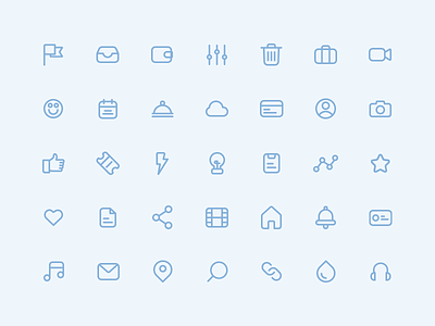Basic Icon Set design icon iconography illustrator line icon