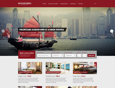 Mandarin Hotel UI Design app ui