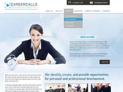 Career Calls home page landing page logo designing ui ux website designing