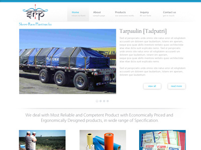 Landing Page for Tarpaulin Manifacturer business home page home page landing page