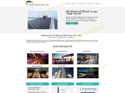 Bansal roofing home page landing page ui ux website designing