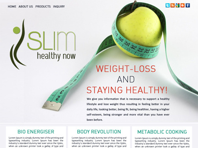 Slimhealthynow home page landing page logo designing website