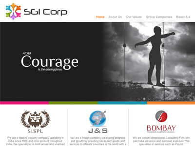 SGI Corp home page landing page ui ux xhtml