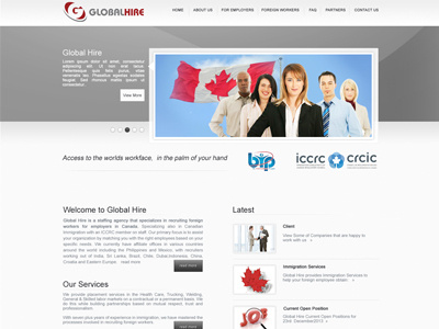 Global Hire Homepage dynamic website home page landng page uiux website designing