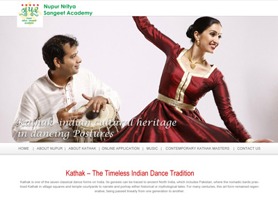 Learn kathak Website dynamic website home page landng page uiux website designing