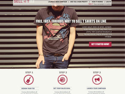 Tees Seller home page landng page uiux website designing