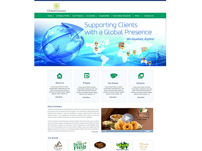 Global Gourment dynamic website home page landng page uiux website designing
