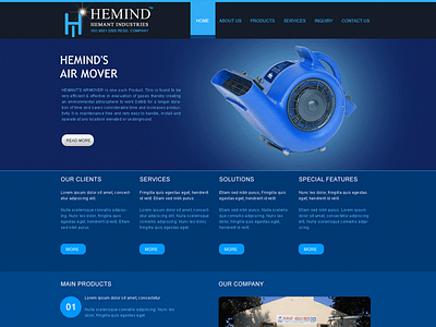 Hemant Industries dynamic website home page landng page uiux website designing