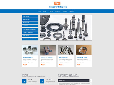 Neeraj Exim designing dynamic website home page landing page ui