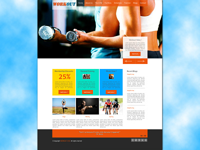 Home page for GYM designing dynamic website home page landing page ui