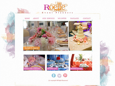 Roelle event planner website designing dynamic website home page landing page ui