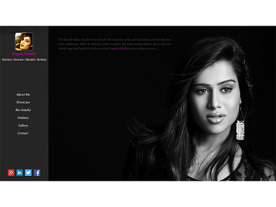 Actress , Model, Anchor Portfolio page home page landing page website designing
