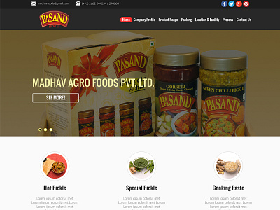 Pasand Pickles home page website