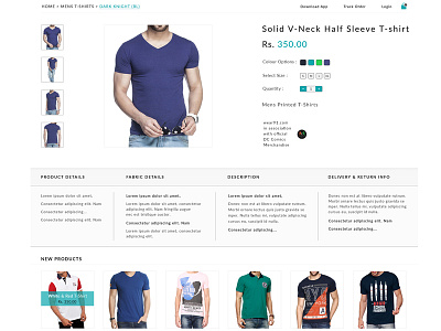 Product Page Details for a shopping site inner page shopping site website