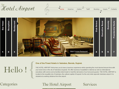 The Hotel Airport graphic designing gui hotel website ui xhtml