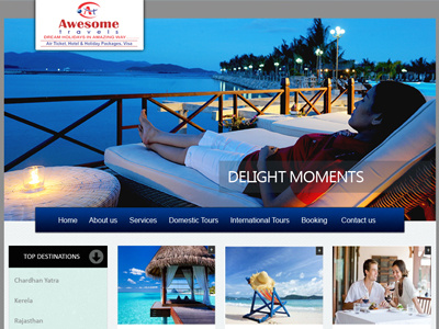 Awesome Travels designing home page landing page ui ux