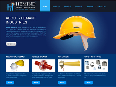 Hemant Industries cms drupal gui home page jquery landing page ui ux wordpress