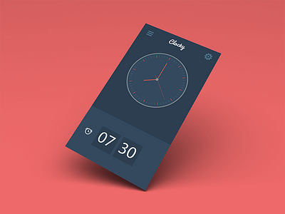 Clocky, a simple alarm clock for iOS alarm app alarm clock app clock design illustrator ui ux