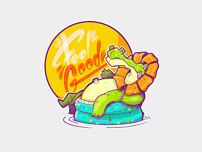Feel good croc. art brand character design freelance freelancer illustration illustrator ink photoshop