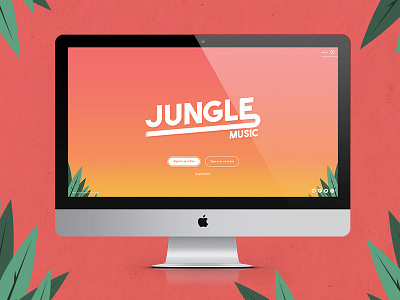 Jungle Landing freelance illustration jungle landing logo mac mockup music photoshop social website