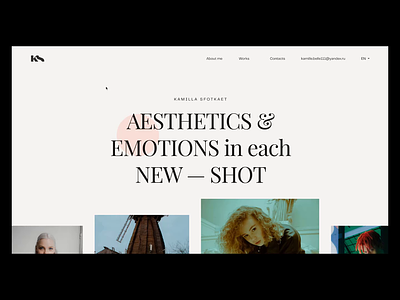 KS — Portfolio Website for Photographer animation design minimal motion photographer portfolio portfolio site ui uidesign ux web web design website