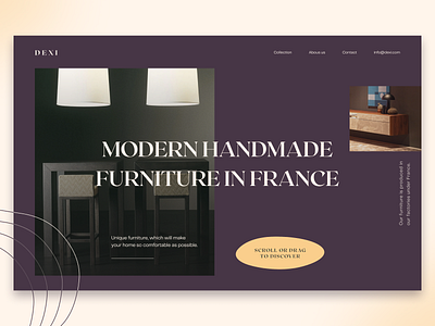 Dexi — Furniture Company branding clean design furniture furniture design furniture store minimal typography ui ui elements uidesign web web design website