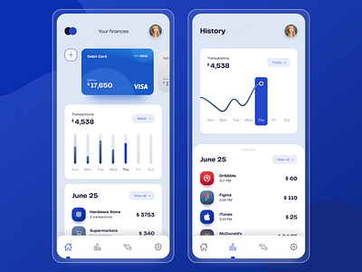 Finance App 2020 trends banking clean clean design dashboad dashboard ui finance finance app finance application financial mobile banking ui uiux ux