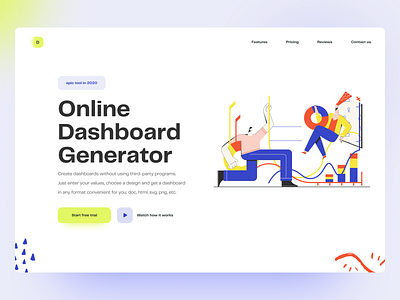 Online Dashboard Generator 2020 trends app clean dashboad design illustraion online service trend 2020 web web design webdesign website website design