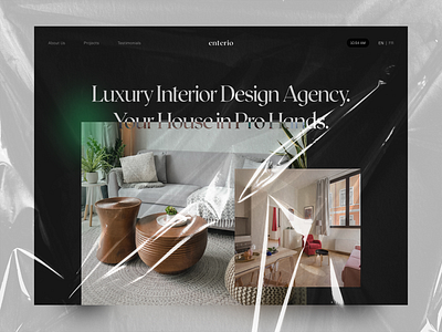 Enterio - Interior Design Agency 2020 trends branding clean design interface interior landing page ui ui elements uidesign web web design website website design