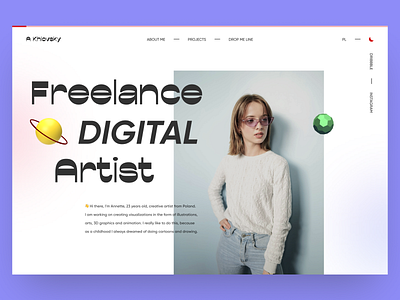 Khlovsky — Portfolio Website 2020 trends artist design digital artist minimal portfolio portfolio design ui ui elements uidesign ux web web design website