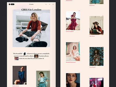 K Models Categories 2020 trends agency app design minimal model photographer ui ui elements uidesign ux web web design website