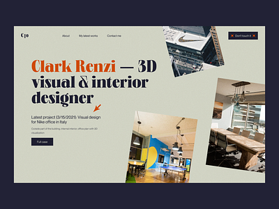 Clark Renzi — Website Header 2020 trends 2021 trend app clean creative design header logo minimal portfolio ui ui elements uidesign ux web web design web design webdesign website website design