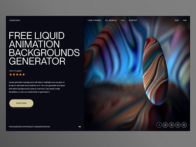 LIQUID//GEN 2021 trends animation backgrounds branding clean creative design generator liquid logo product product page promo ui ui elements uidesign uiux ux web web design