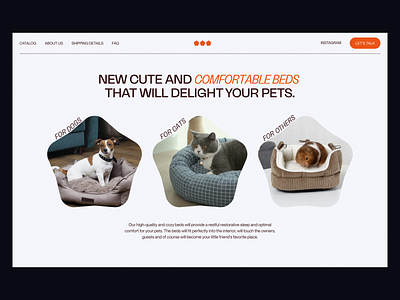 Beds for pets 2021 trends art direction beds branding clean creative design e commerce ecommerce illustration logo online shop pets shop ui ui elements uidesign ux web web design