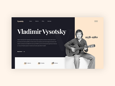Vladimir Vysotsky design minimal music music artist musician ui ui elements uidesign ux web web design website