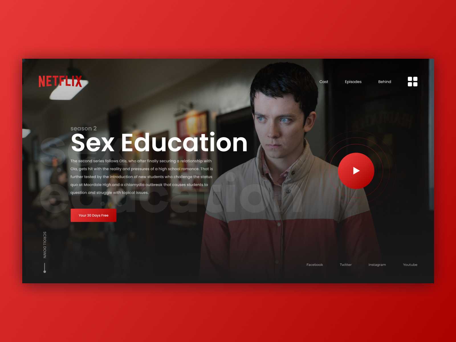 Netflix - Sex Education art design movie netflix sex education ui ui elements uidesign ux web web-design website